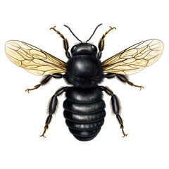 black carpenter bee clipart сreated with Generative Ai - obrazy, fototapety, plakaty