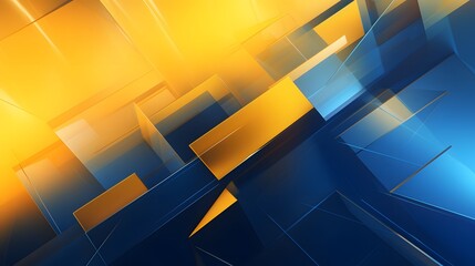 3d rendering of yellow and blue abstract geometric background. Scene for advertising, technology, showcase, banner, game, sport, cosmetic, business, metaverse. Sci-Fi Illustration. Product display