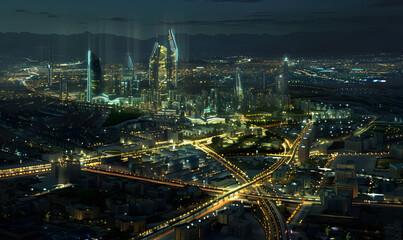 Obraz premium city at night