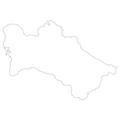 Turkmenistan map. Map of Turkmenistan in white color
