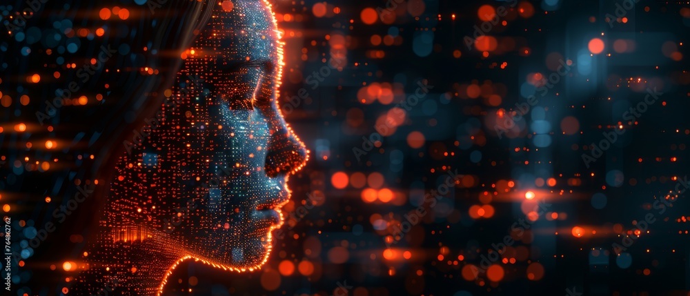 Poster Deep learning. AI (Artificial Intelligence). GUI (Graphical User Interface).