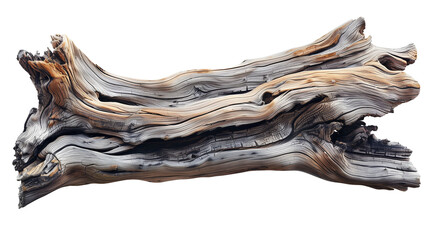 Obraz na płótnie Canvas Weathered driftwood texture isolated on transparent background 