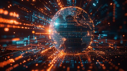 Fototapeta premium impact of financial technology on global markets, enabling seamless transactions and investment