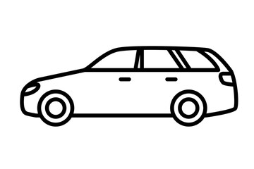 Car front line icon. Simple outline style sign symbol. Auto, view, sport, race, transport concept.