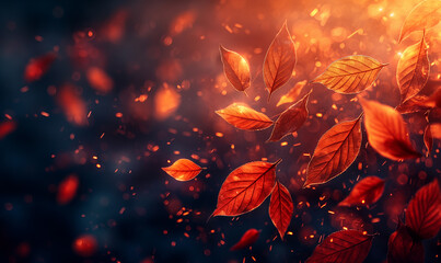 Autumn Leaves Background - obrazy, fototapety, plakaty