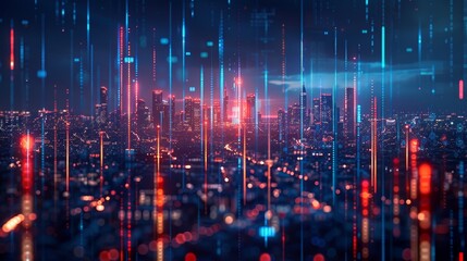 Fototapeta premium Illuminating Finances: The Financial Frontier Unveiled