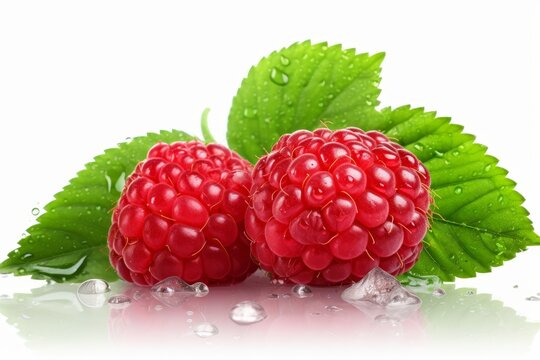Fresh raspberry isolated on white background - organic berry for recipe books - buy now