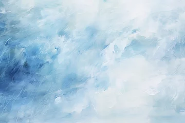 Küchenrückwand glas motiv Azure and white painting with abstract wave patterns © Lenhard