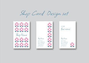 カードデザインセット　花のパターン3