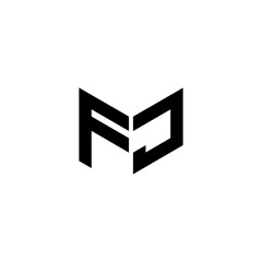 FJ letter logo design with white background in illustrator. Vector logo, calligraphy designs for logo, Poster, Invitation, etc.