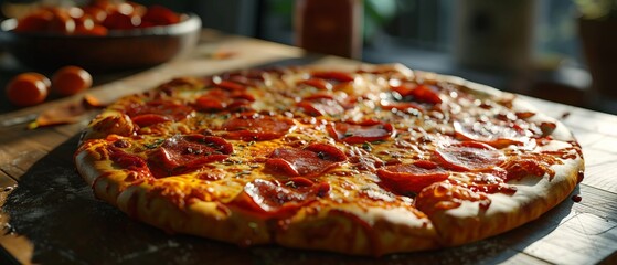 Pepperoni Pizza Generative AI - obrazy, fototapety, plakaty