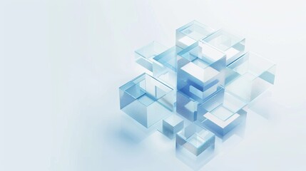 Obraz premium glass geometrical blue pannels in abstract background