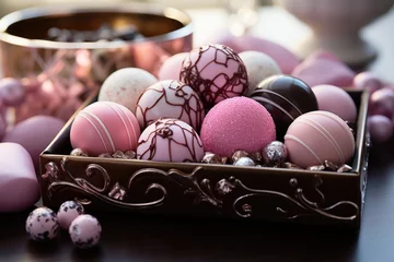  Chocolate bar, cocoa grains and chocolate cream on the table, generative IA © Gabriel