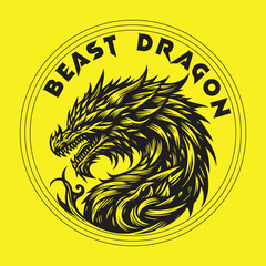 Beast dragon vector art