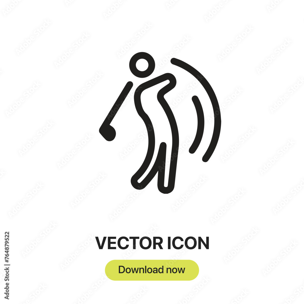 Fototapete Golfer icon vector. Linear-style sign for mobile concept and web design. Golfer symbol illustration. Pixel vector graphics - Vector.	