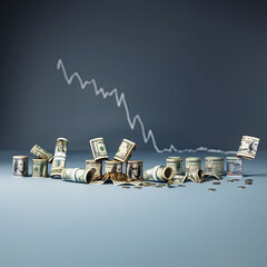 A graph depicting economic downturn alongside bundles