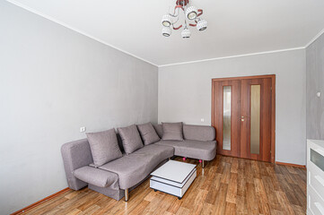 standard interior apartment. living room with sofa