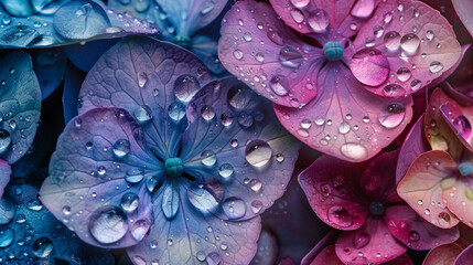 雨に濡れた紫陽花2 - obrazy, fototapety, plakaty