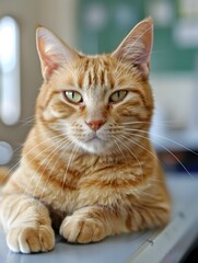 Ginger Tabby Cat Plotting Revenge After Veterinary Visit