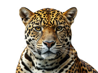 Obraz premium Leopard portrait. Panthera on transparent background.