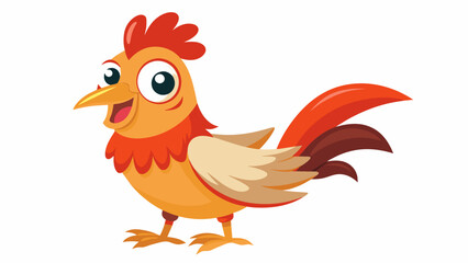 Cheerful and Colorful Cartoon Hen Illustration