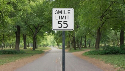 5 mile speed limit sign in the park