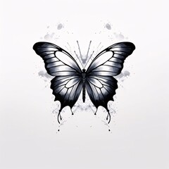 butterfly in watercolor style, isolated on the white background