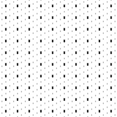 Square seamless background pattern from black one-piece swimsuit symbols are different sizes and opacity. The pattern is evenly filled. Vector illustration on white background