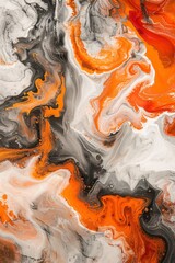A modern abstract painting blending gray and orange hues for a striking wall art piece