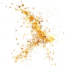 Gold sprinkles isolated on transparent png.
