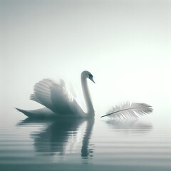 Ethereal Swan Reflection
