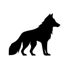 A large wolf symbol in the center. Isolated black symbol