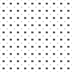 Square seamless background pattern from geometric shapes are different sizes and opacity. The pattern is evenly filled with black man with woman symbols. Vector illustration on white background