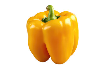 Trio of Sunny Yellow Peppers Dancing on a Clean White Canvas.