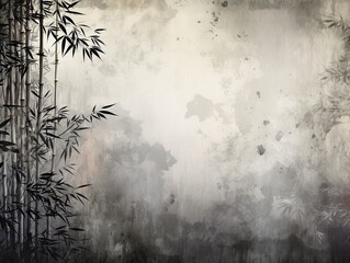 black bamboo background with grungy text