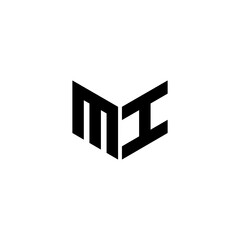 MI letter logo design with white background in illustrator. Vector logo, calligraphy designs for logo, Poster, Invitation, etc.