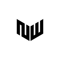 NW letter logo design with white background in illustrator. Vector logo, calligraphy designs for logo, Poster, Invitation, etc.