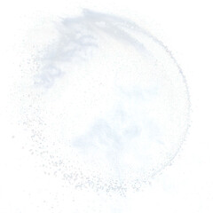 The salt particles are sprinkled in the air to form a thin isolated on transparent png.
