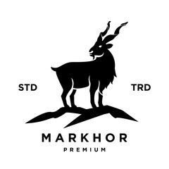 Markhor head animal logo design inspiration