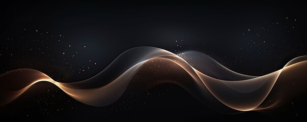 Black wave on a black background, in the style of futuristic spacescapes, dark brown