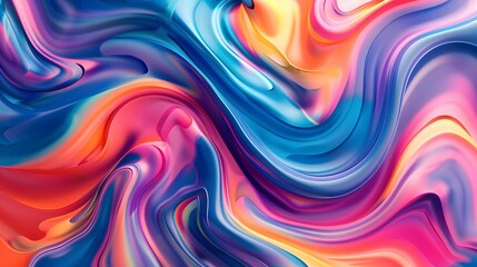 Abstract paint swirls in vibrant hues, swirling fluid wave abstract background for wallpaper
