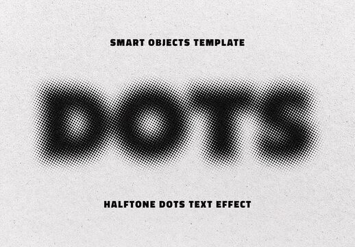 Blurry Dots Halftone Text Effect Mockup
