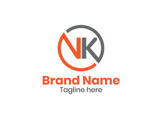 NK logo. NK design. KN letter logo design. Initial letter NK monogram logo. 