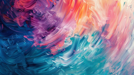 Colorful brushstrokes abstract background with merging patterns and textures