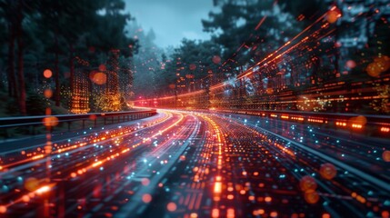 Fototapeta premium From optimizing traffic flow to enabling self-driving cars, AI reshapes transportation, making it more sustainable and convenient. 