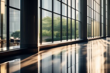 the reflection in the window, Business blur background