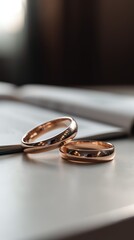 Two wedding rings for element wedding, proposal, wedding day, luxury wedding rings, gold wedding rings