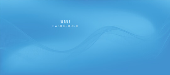 Blue gradient abstract background with waves
