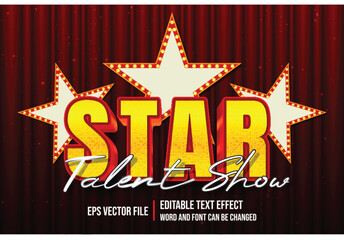 Star talent show 3d editable vector text effect
