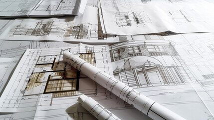 Architectural Blueprint and Design Sketches